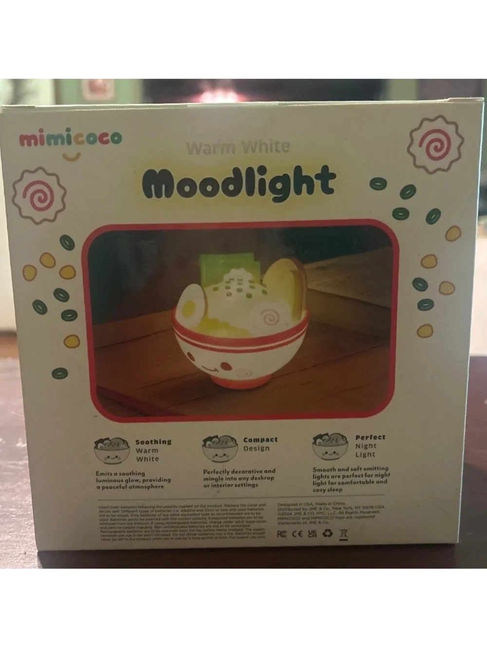 mimicoco Moodlight Warm White Ramen Bowl Night Light